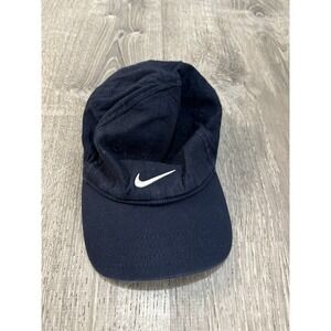 NIKE BLUE CAP WHITE SWOOSH LOGO INFANT BASEBALL HAT ADJUSTABLE